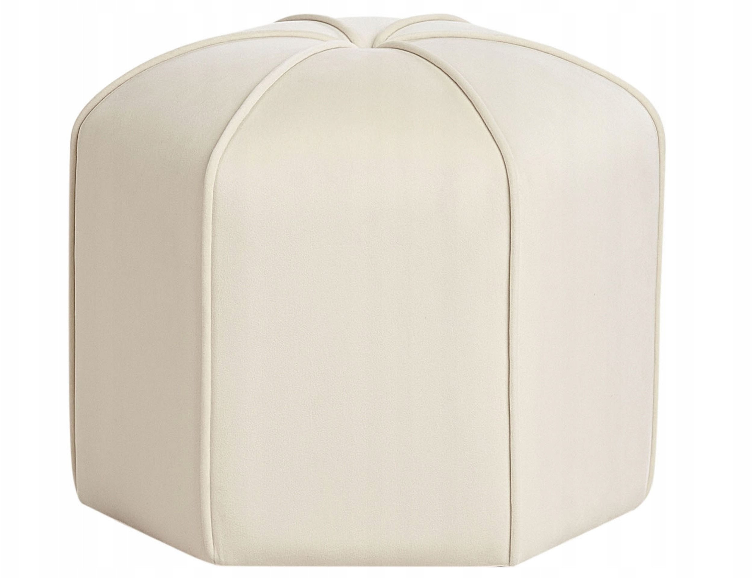 Beliani Puf welurowy ⌀ 45 cm jasnobeżowy WISHEK