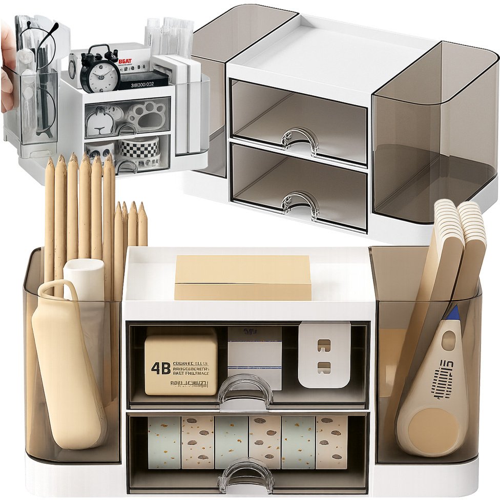 Przybornik organizer na biurko szufladka szafka półki biurowy na drobiazgi