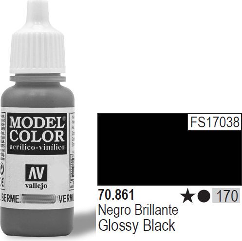 Vallejo VALLEJO Farba Nr170 Glossy Black 17ml - 70861