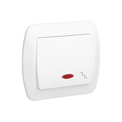 Kontakt-Simon Łącznik schodowy z podświetleniem AKORD biały - AW6L/11