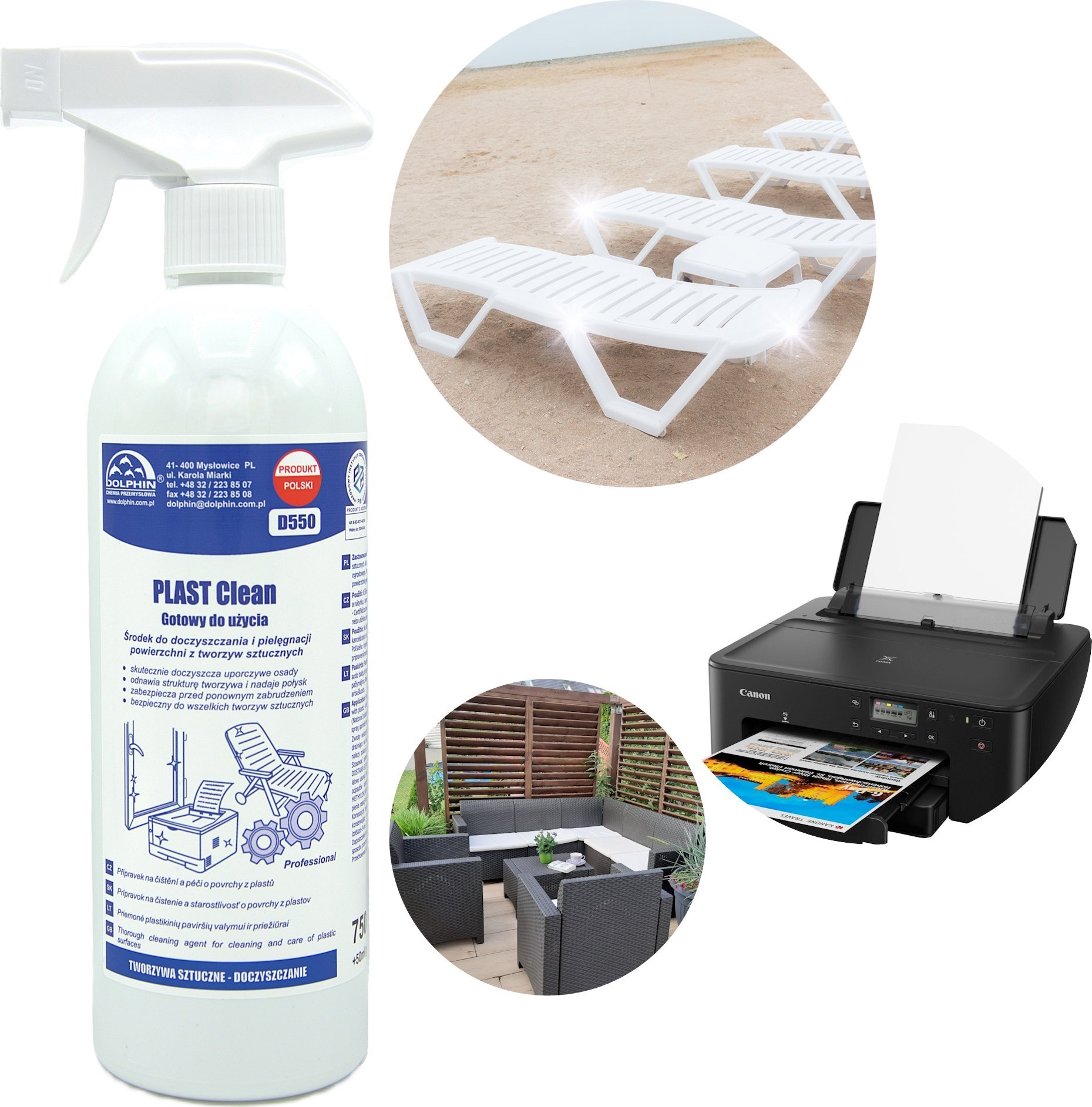 Dolphin PŁYN - PLAST CLEAN WIELOFUNKCYJNY CZYSZCZENIE POWIERZCHNI SZTUCZNYCH 750ML