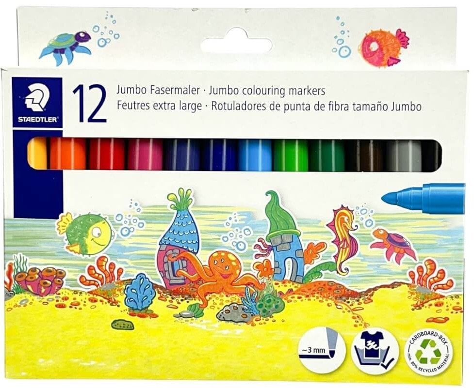 STAEDTLER Fasermaler Noris Jumbo 12er-Set retail (340 C12)
