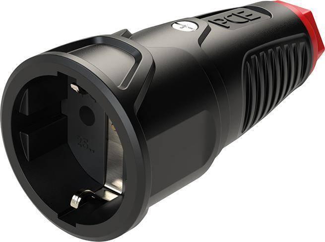 PCE Gniazdo przenośne gumowe 16A 2P+Z 230V VDE IP20 /pełna guma/ TAURUS2 2520-sr