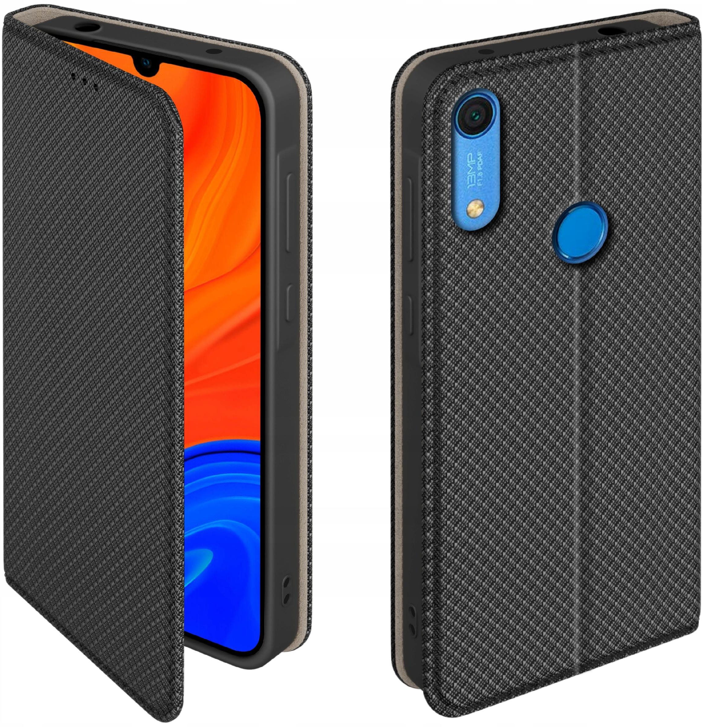 Etui z klapką do Huawei Y6s Zamykane Czarne Futerał