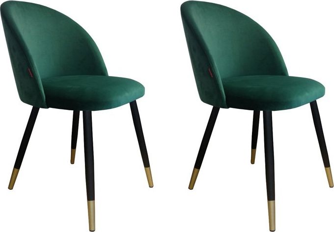 Atos Zestaw krzeseł CLAUDINE 1 VELVET GOLD 2 szt zielone