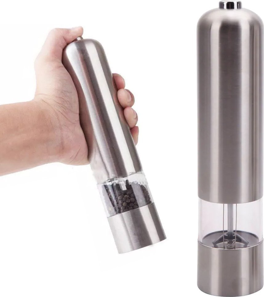 Młynek do przypraw Verk Młynek elektryczny do pieprzu inox Młynek elektryczny do pieprzu inox