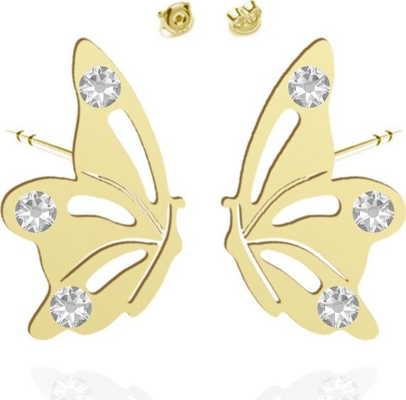 Radziszewska Jewellery Kolczyki Pozłacane Motyl