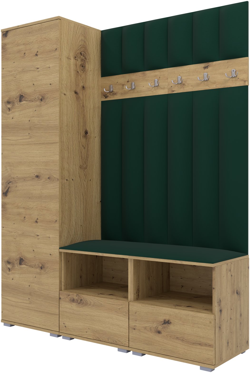 Tapicerowana garderoba Nela II LUX - kolor dąb artisan + tkanina Trinity 28