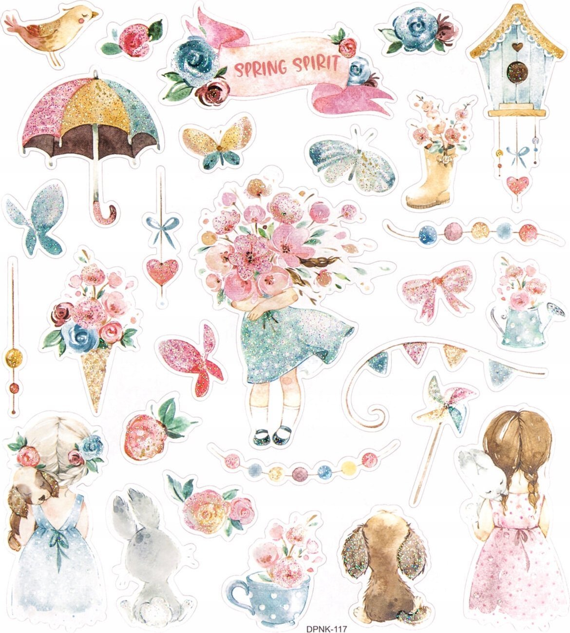 Dalprint Naklejki z brokatem DPCRAFT Marisella x Me 28szt. Dalprint