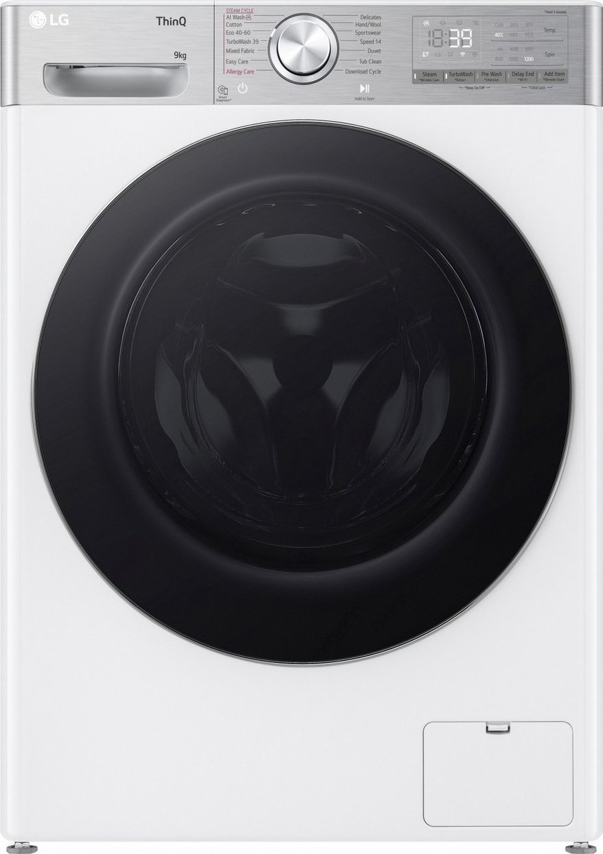 Pralka LG LG | Skalbimo mašina | F2WR909P3W | Energy efficiency class A-10% | Front loading | Skalbimo talpa 9kg | 1200 RPM | Gylis 47.5 cm | Plotis 6