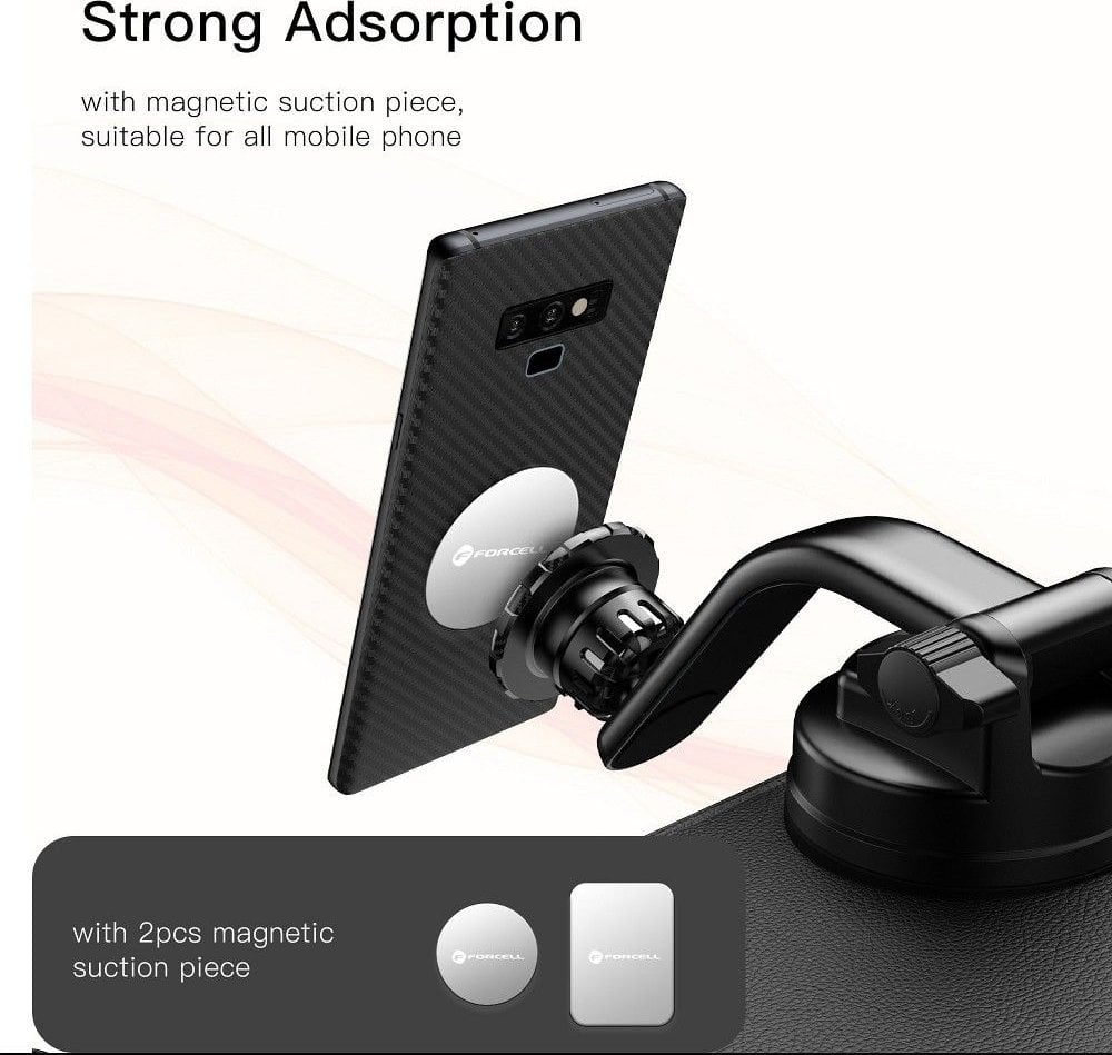 ForCell FORCELL F-Grip MagLuxe uchwyt samochodowy do szyby/deski/kratki magnetyczny czarny
