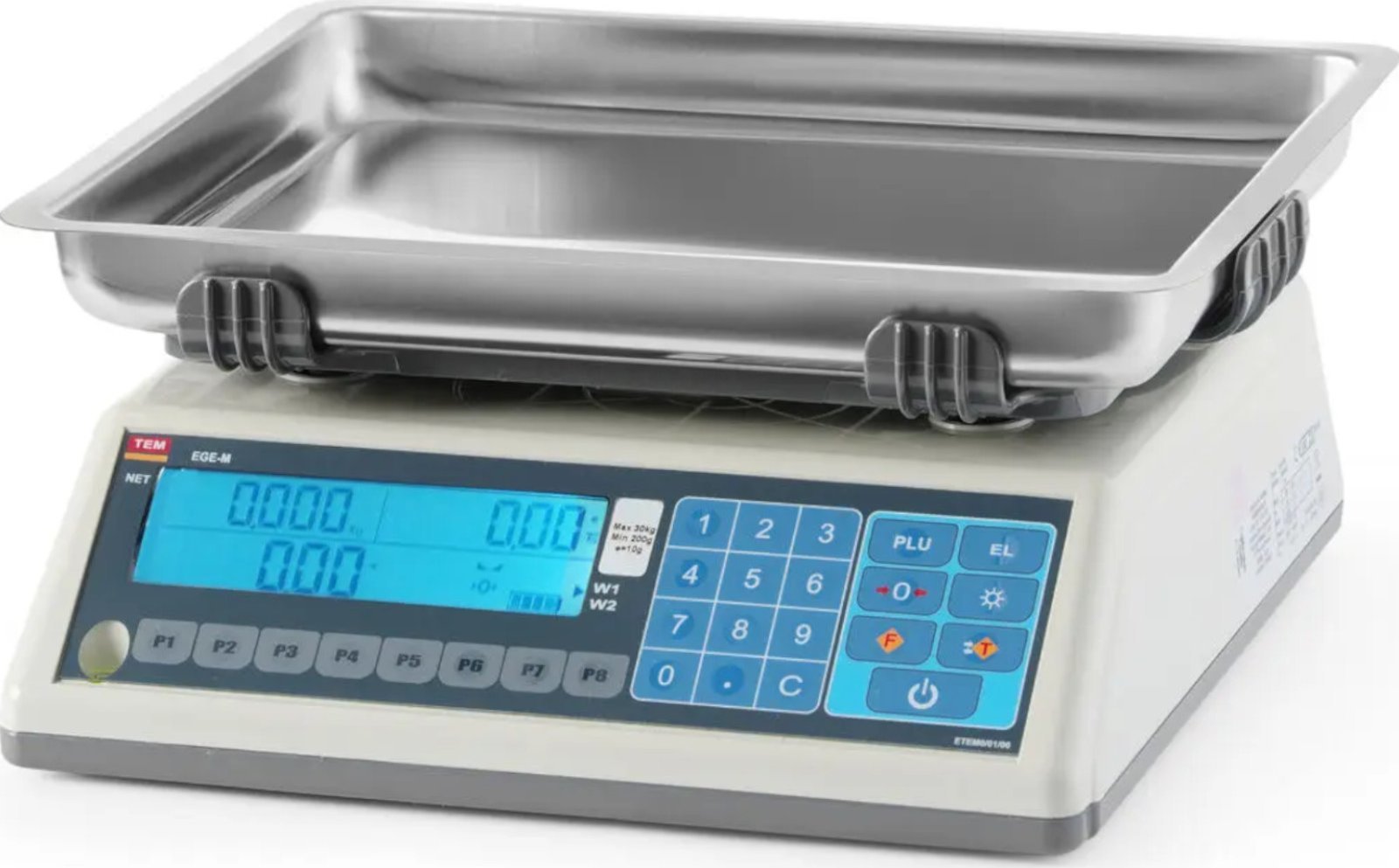 TEM Waga sklepowa pocztowa z legalizacją M głęboką szalką 30 kg 225x295 mm Waga sklepowa pocztowa z legalizacją M głęboką szalką 30 kg 225x295 mm