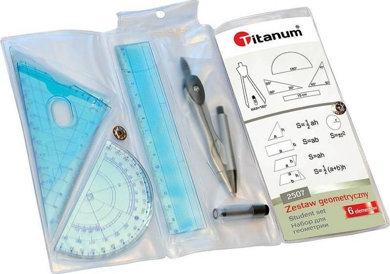 Titanum TITANUM Zestaw geometryczny 6 el. z cyrklem