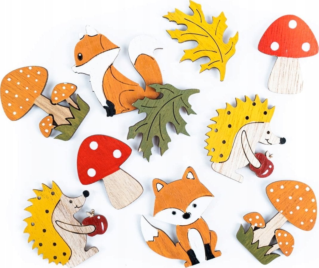 Titanum Dekoracje drewniane samoprzylepne 10szt