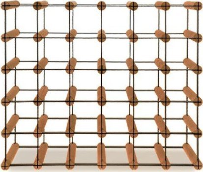 Wamar-Sosenka Regał na wino Stojak na 30 Butelek Szklanych/ PET RW-8/ 6x5 Brązowy Metal + Drewno RW-8-6x5-30_O_BR