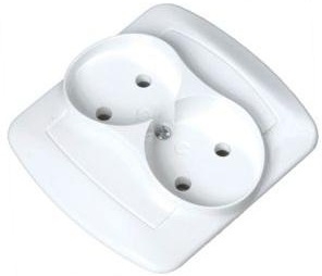 Kontakt-Simon Gniazdo podwójne AKORD b/u 16A IP20 białe - AG2/11