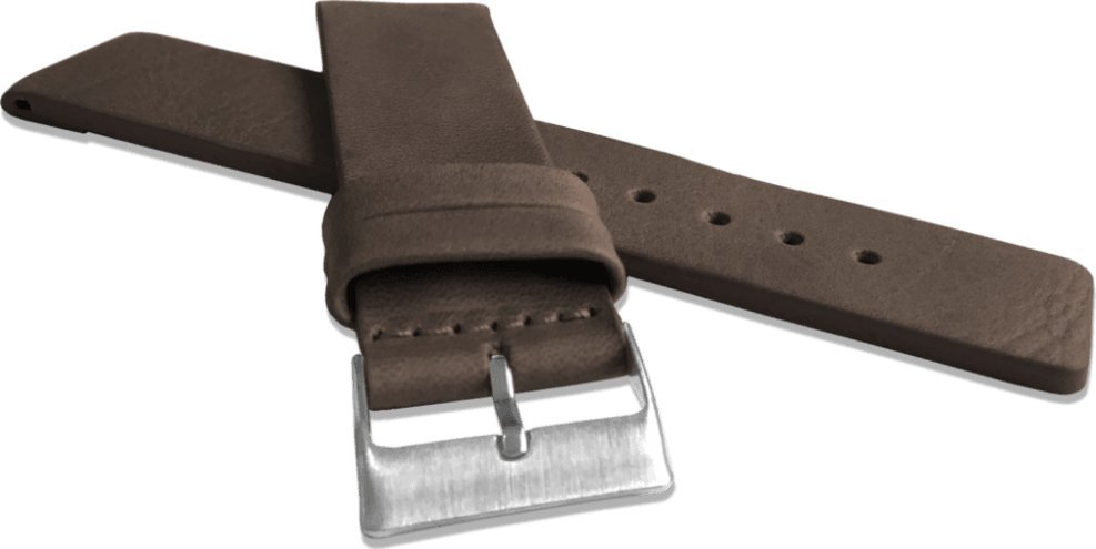 Lavvu LAVVU Ciemnobrązowy gładki pasek PLAIN z luksusowej skóry Top Grain - 24