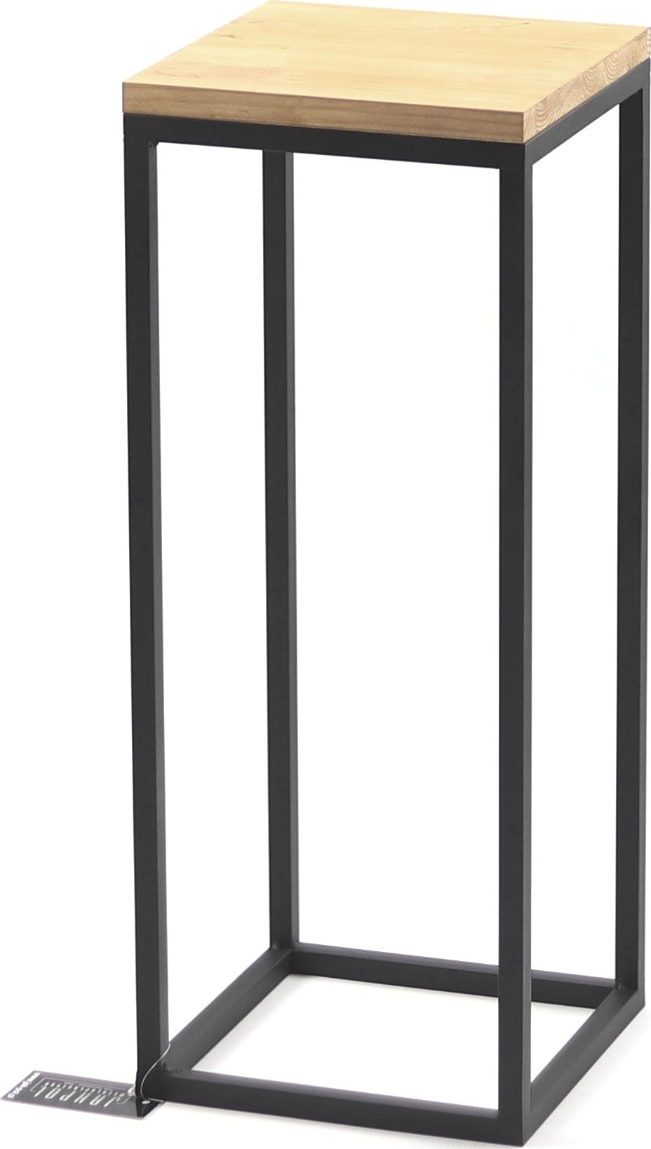 Jakpoldesign Kwietnik Metalowy Stojak Drewno TAVOLO 60cm czarny loft KWL-170/01