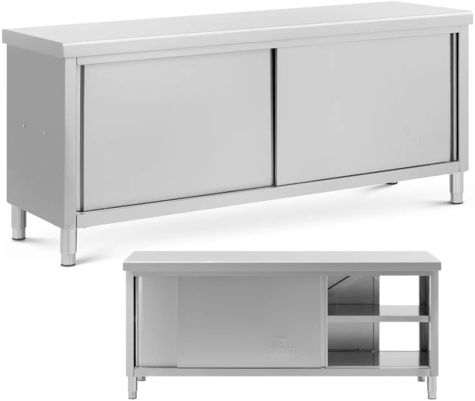 Stół blat roboczy centralny z szafką przelotową STAL 200 x 60 cm