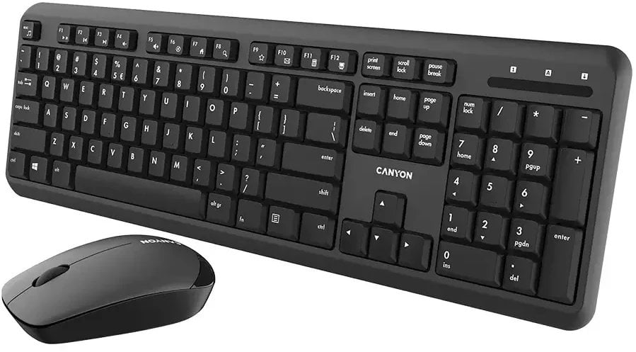 CANYON Zestaw klawiatura i mysz SET-W20 UK/US Velvet Bezprzewodowy Czarny