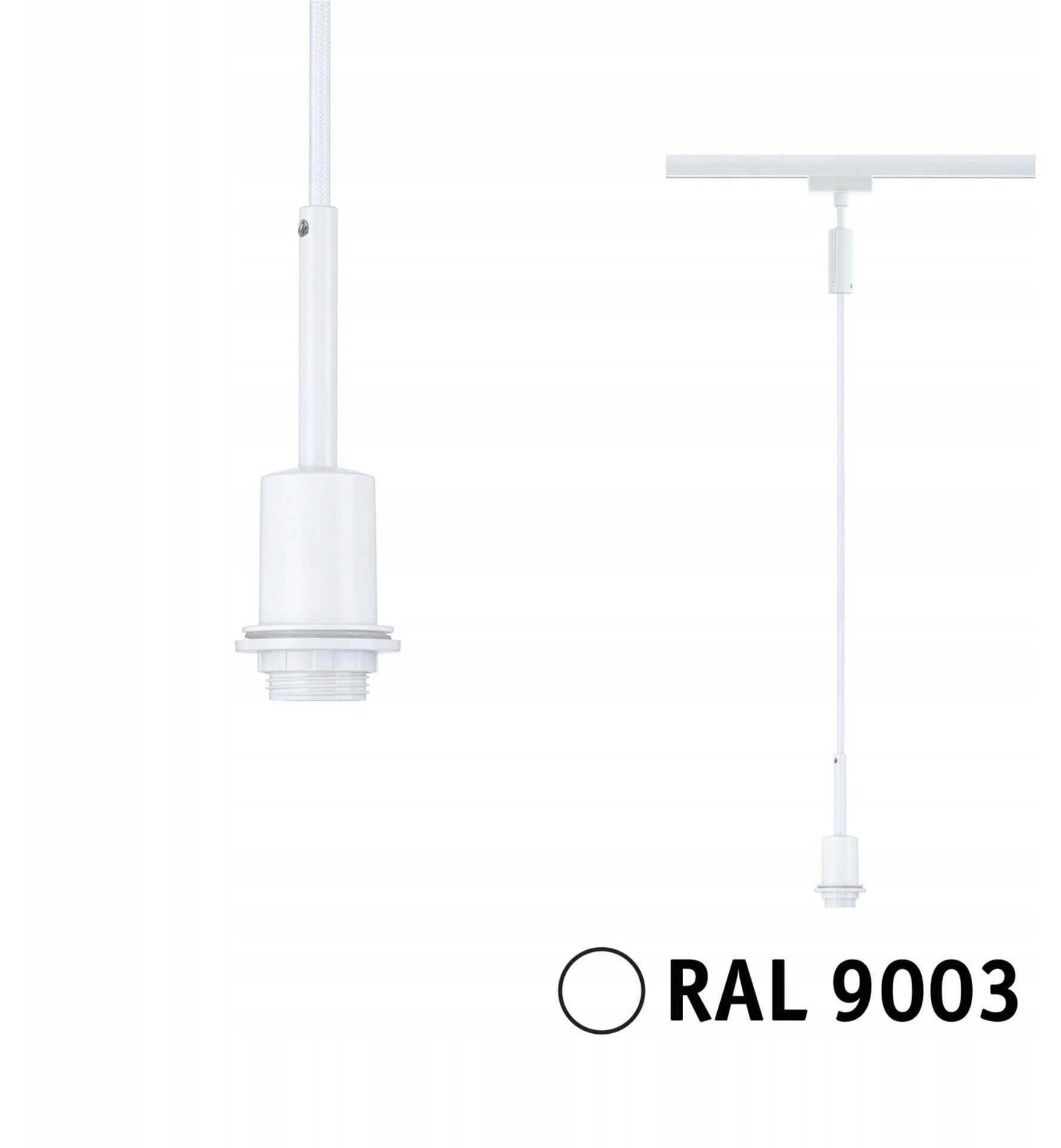 Oprawa zwieszana na szynoprzewód URail DECO SYSEMS DIM E14 max.20W 230V biały RAL9003 / metal