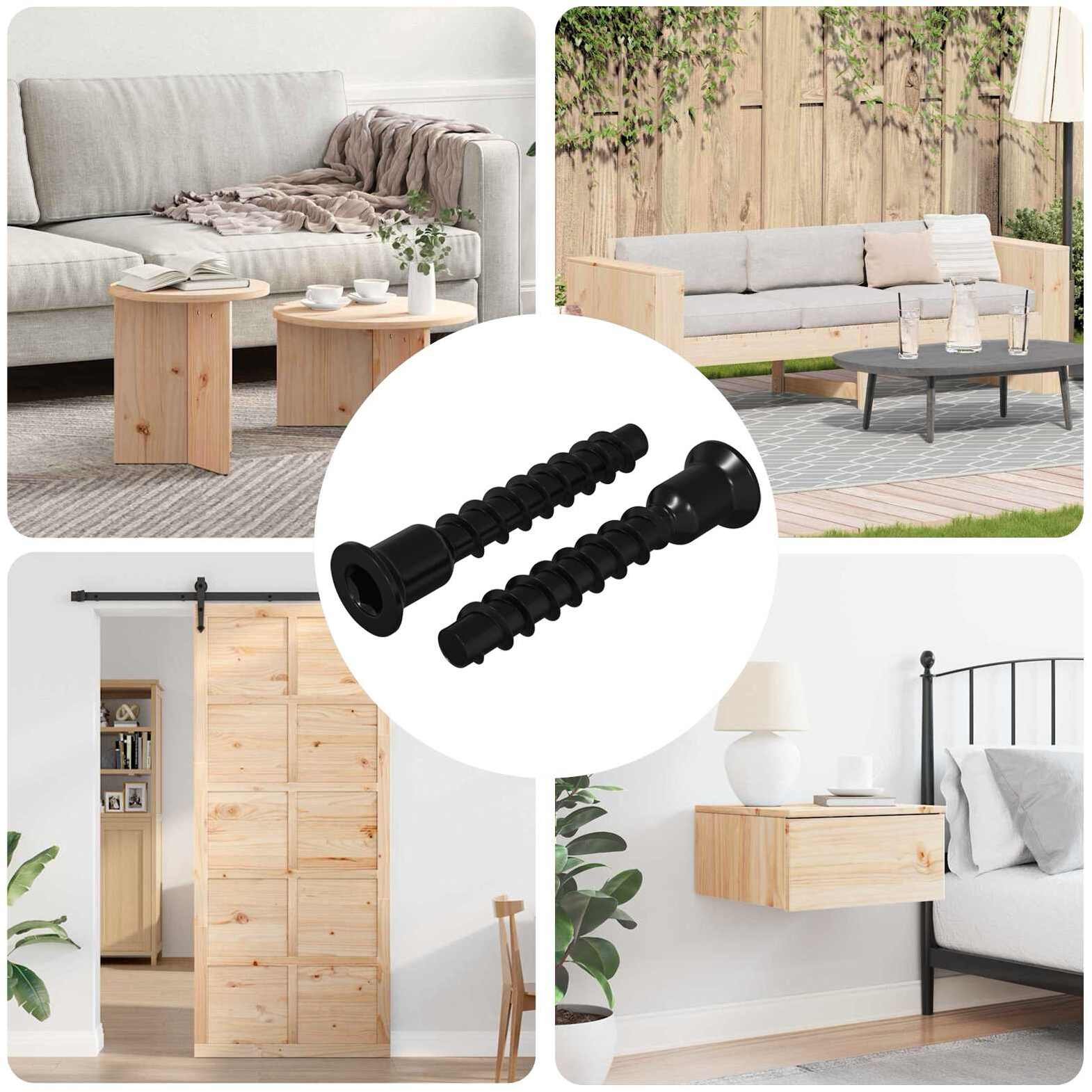 vidaXL Śruba z gniazdem i główką sferyczną 2 pcs Czarny 10 x 40 mm