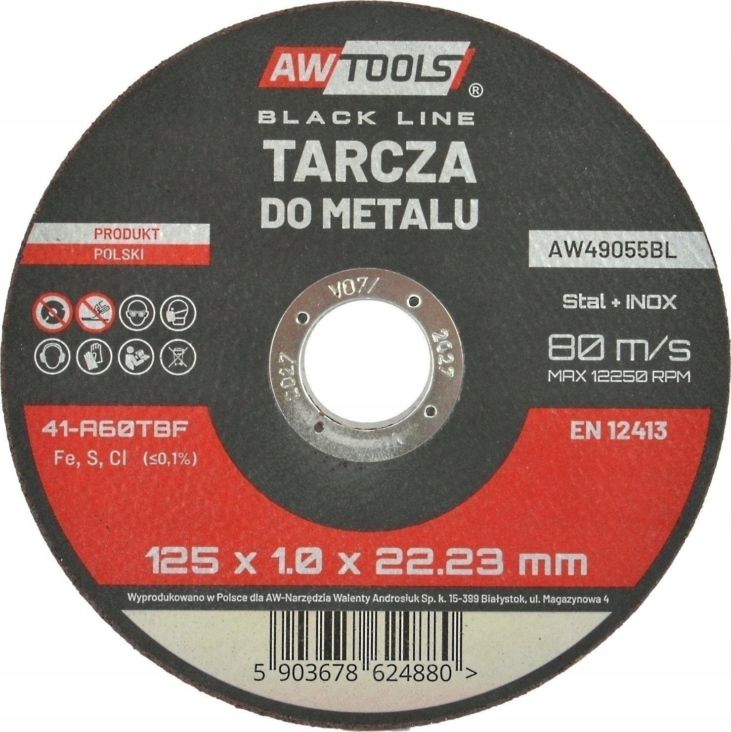 AWTools AW TARCZA DO METALU 125*1,6mm BLACK LINE