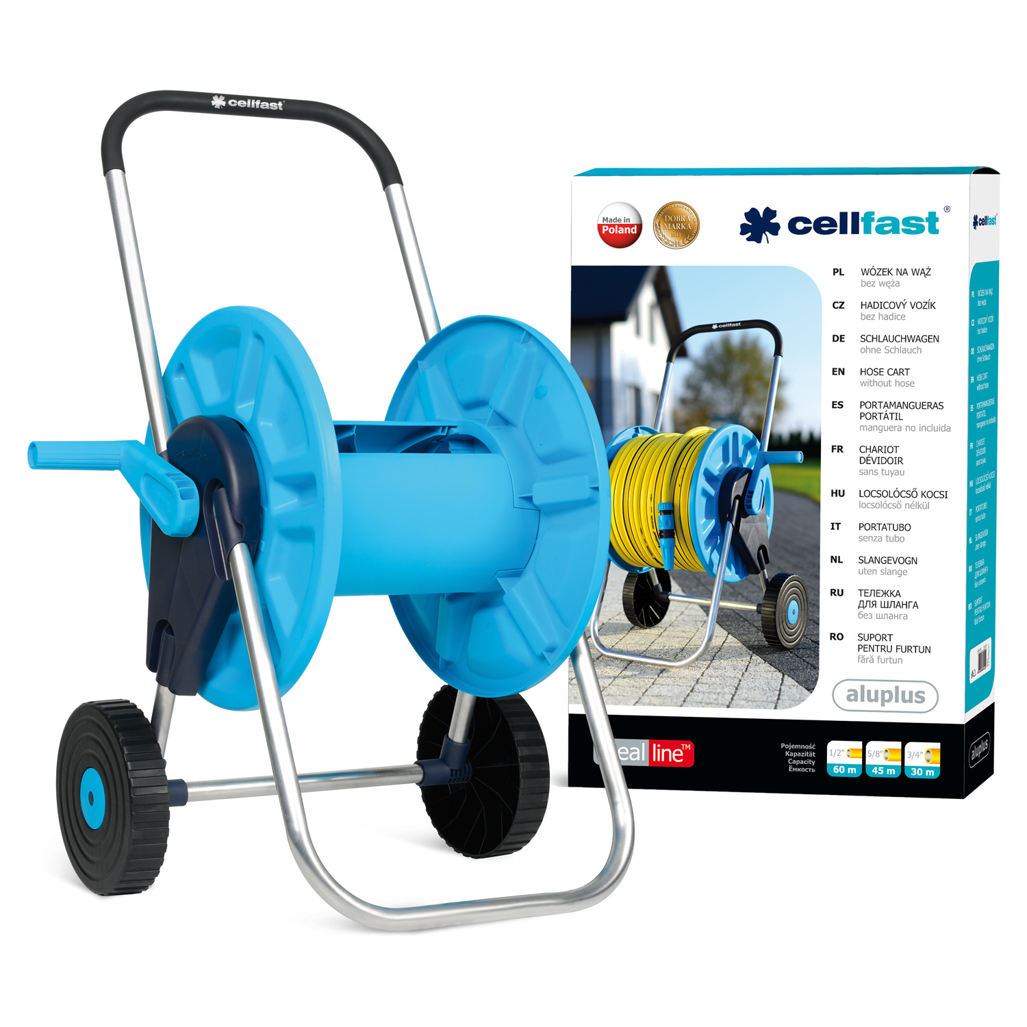 Cellfast Wózek do węża ogrodowego AluPlus 60m 1/2" (55-260)