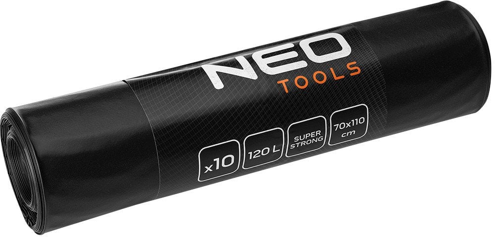 Worki budowlane 120 L, czarne, 10 sztuk, 100 mic