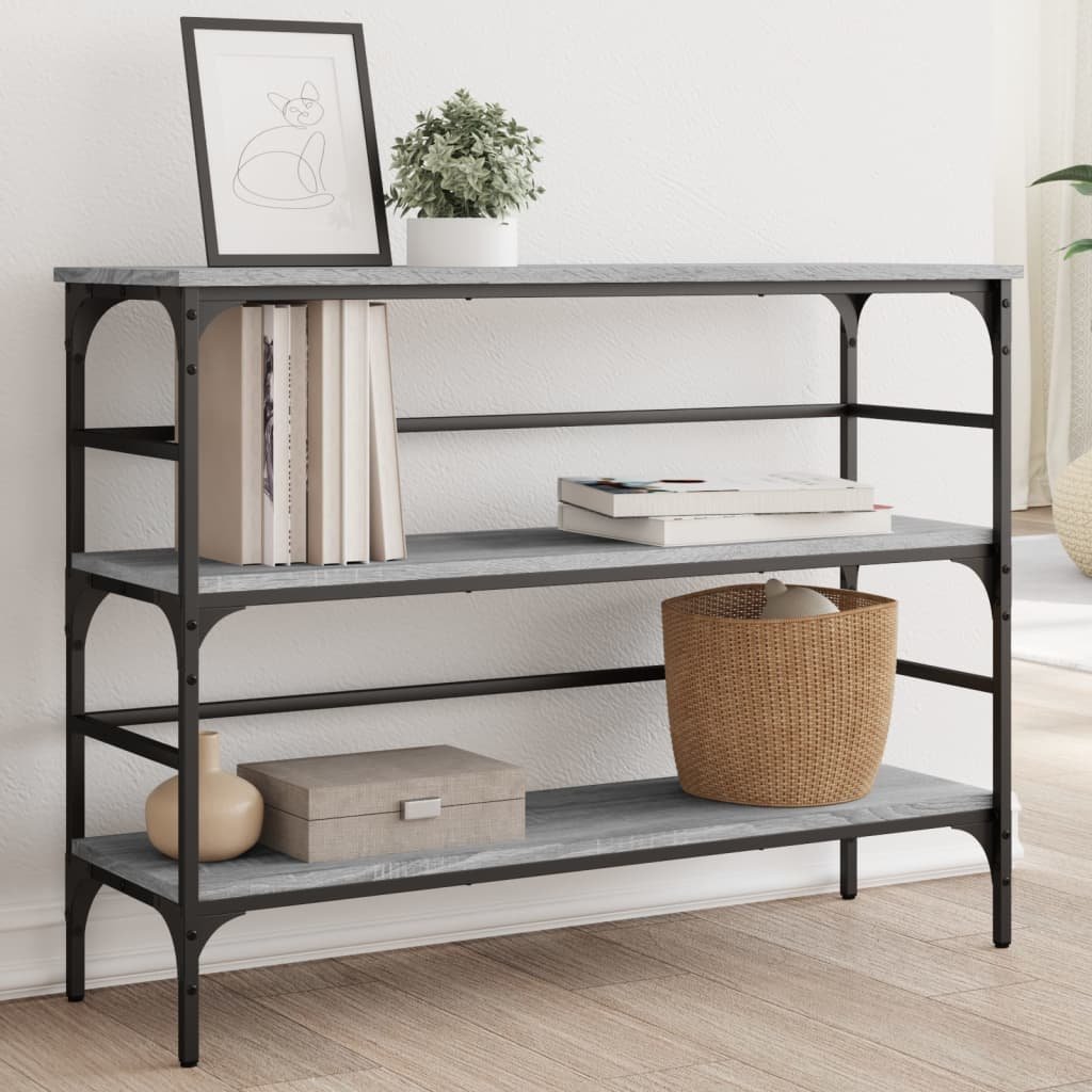 vidaXL Stolik konsolowy, szary dąb sonoma, 100x32x75 cm