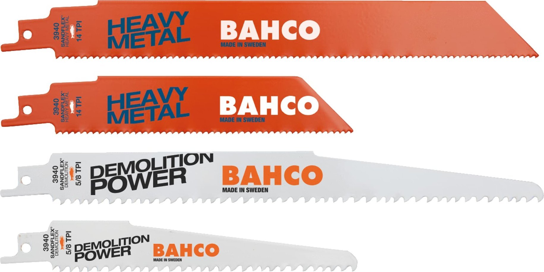 Bahco Tiesinio pjūklo geležtės Sandflex bimetal HDD Sunkiems metalams komplektas 5vnt.