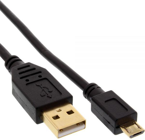 Kabel USB InLine USB-A - microUSB 1 m Czarny (31710P)