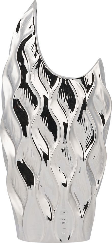 Beliani Wazon dekoracyjny srebrny HALUZA