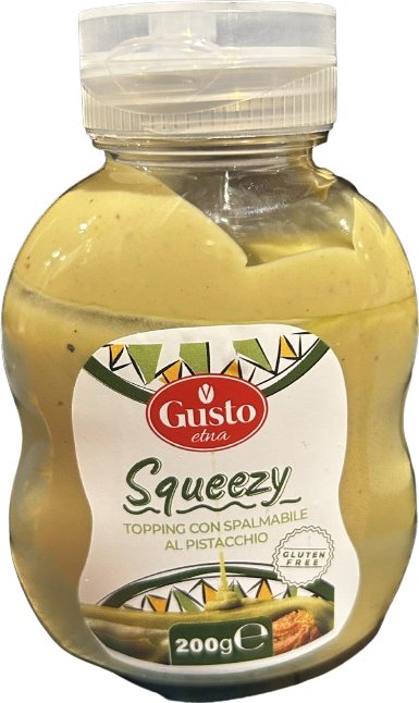 Gusto Etna Polewa pistacjowa topping Squeezy z kremem pistacjowym 200g -