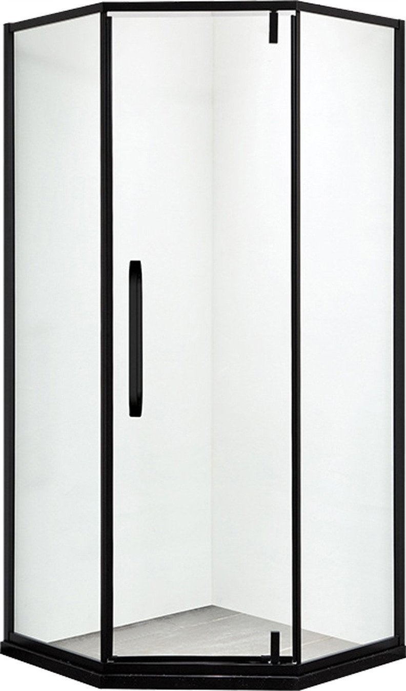 Toule Szklana kabina prysznicowa 5 kątna czarna LOFT 185 cm CE