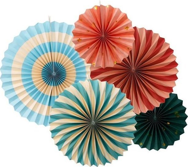 Rozety dekoracyjne Cyrk 26-43cm 5szt