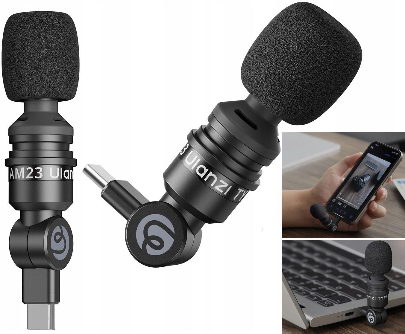 Mini Mikrofon Type-c Usb-c Lavalier Do Telefonu Laptopa Kamery / Ulanzi Am23