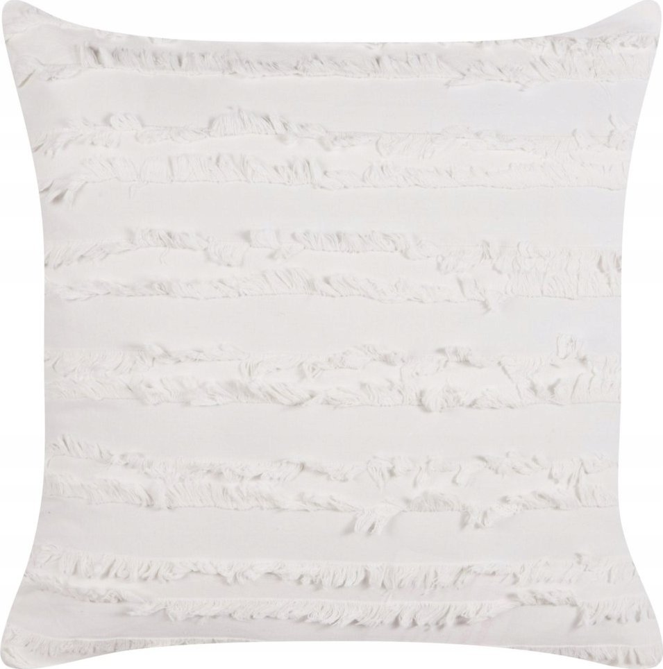 Beliani Poduszka dekoracyjna bawełniana 45 x 45 cm biała MAKNEH