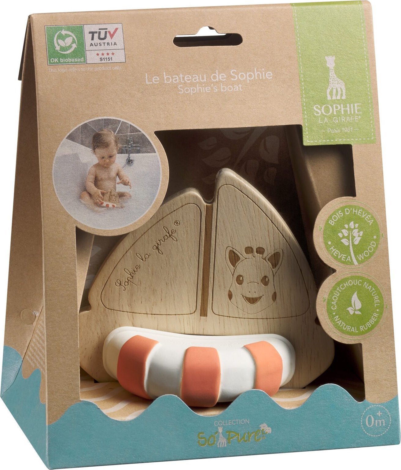 sophielagirafe GRYZAK ŁÓDKA (DREWNO+KAUCZUK)
