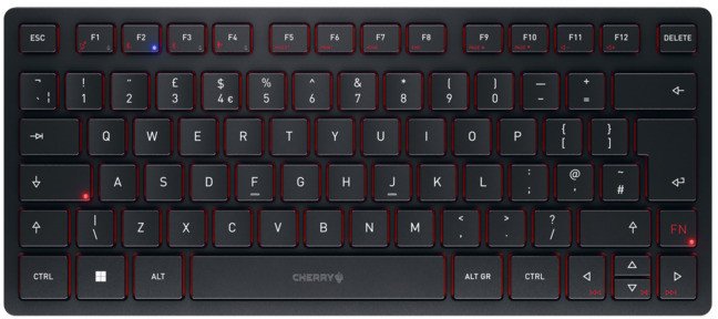 Klawiatura Cherry KW 9200 MINI klawiatura Uniwersalne USB + RF Wireless + Bluetooth QWERTY angielski brytyjski Czarny