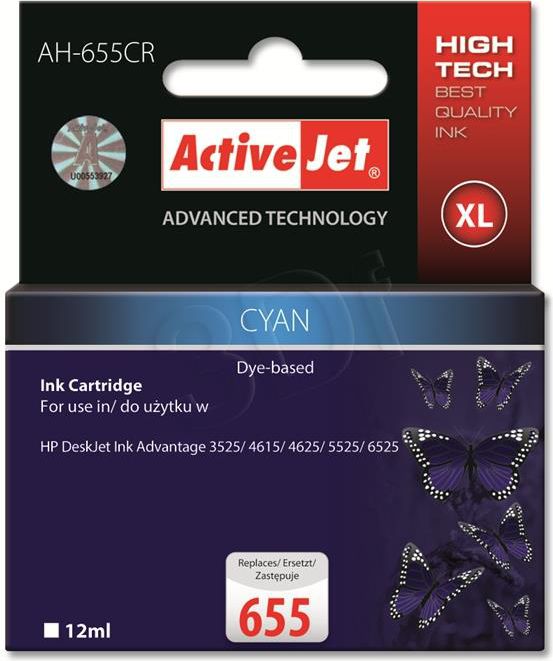 Tusz Activejet tusz AH-655CR / CZ110AE nr 655 (cyan)