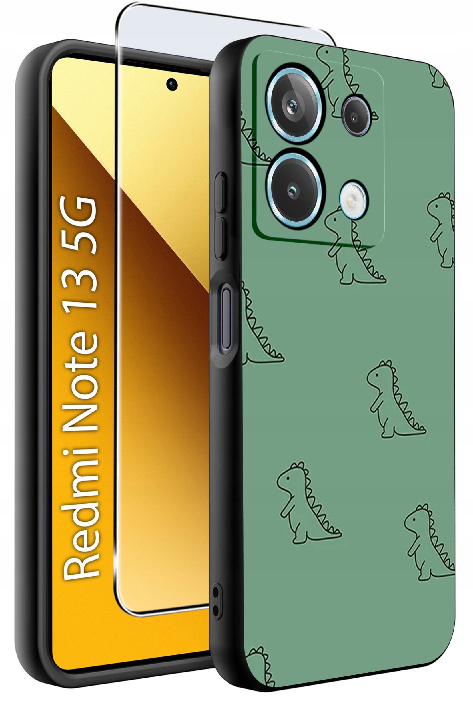 ETUI do Xiaomi Redmi Note 13 5G WZORY |SILIKONOWE MATT CASE +SZKŁO 9H