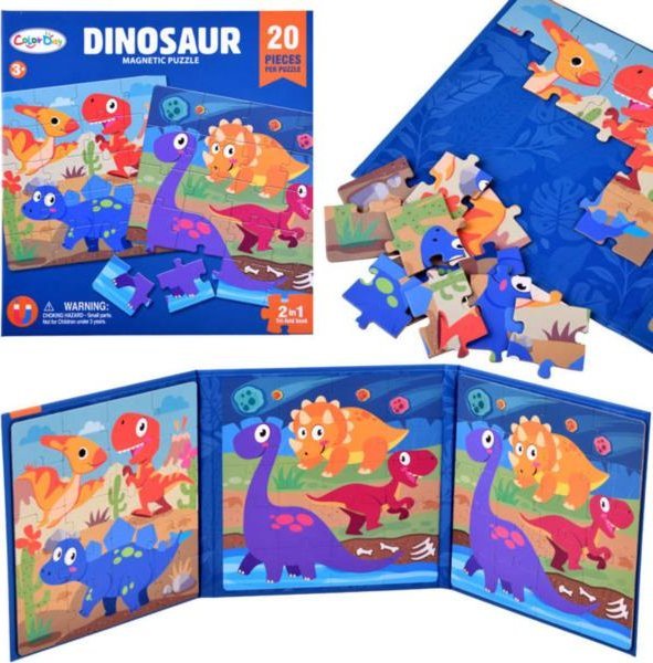 Jokomisiada Książeczka Puzzle magnetyczne Dinozaury 40 ZA4268