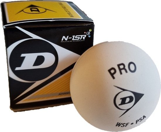Dunlop Piłka PRO WHITE 1 yellow dots 12-box PSA/WSA