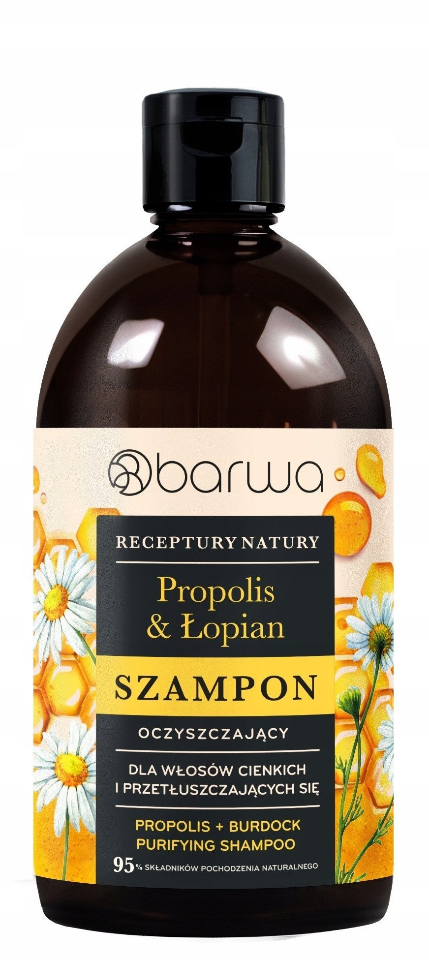 BARWA Receptury Natury Szampon oczyszczający do włosów cienkich i przetłuszczających się - Propolis & Łopian