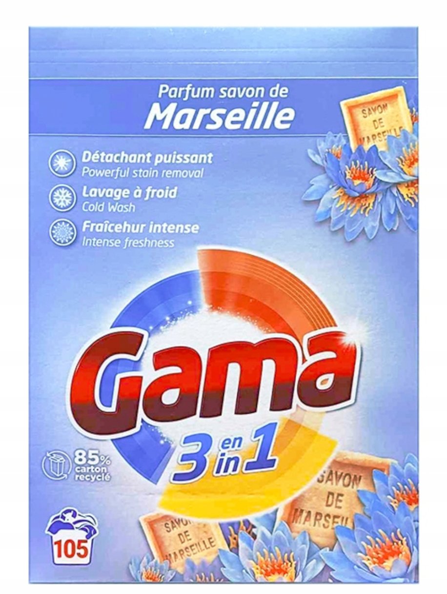 GAMA Proszek do prania uniwersalny Marseille 105 pań 5,775kg