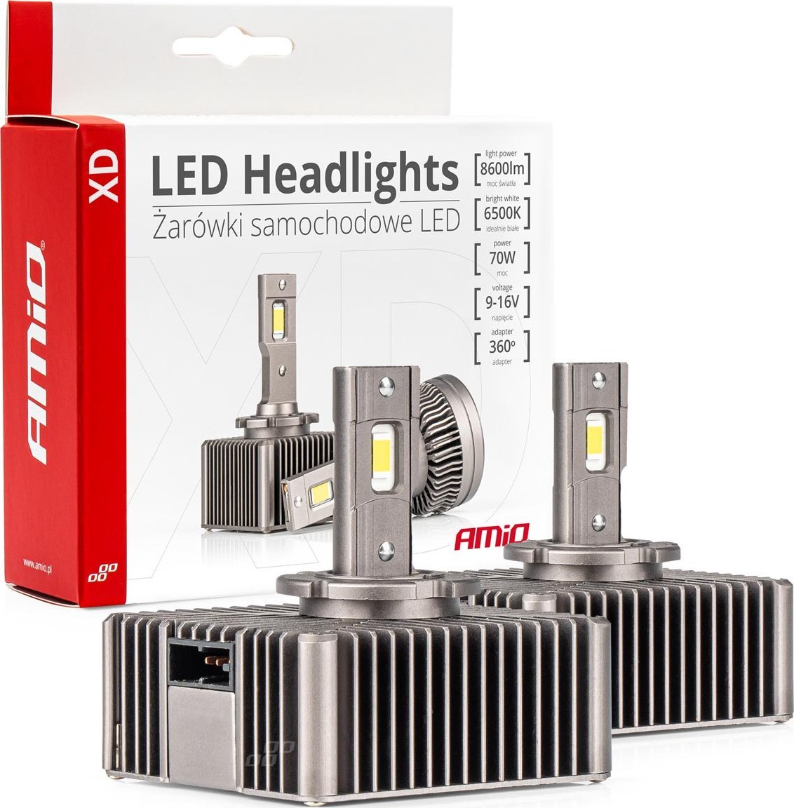 AMiO Żarówki żarniki led seria xd d5s 6500k canbus amio-03314