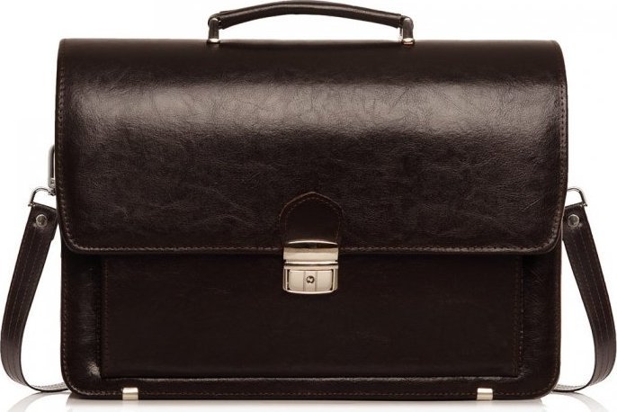 SKÓRZANA AKTÓWKA TECZKA NA DOKUMENTY SOLOME TH01 CIEMNY BRĄZOWY