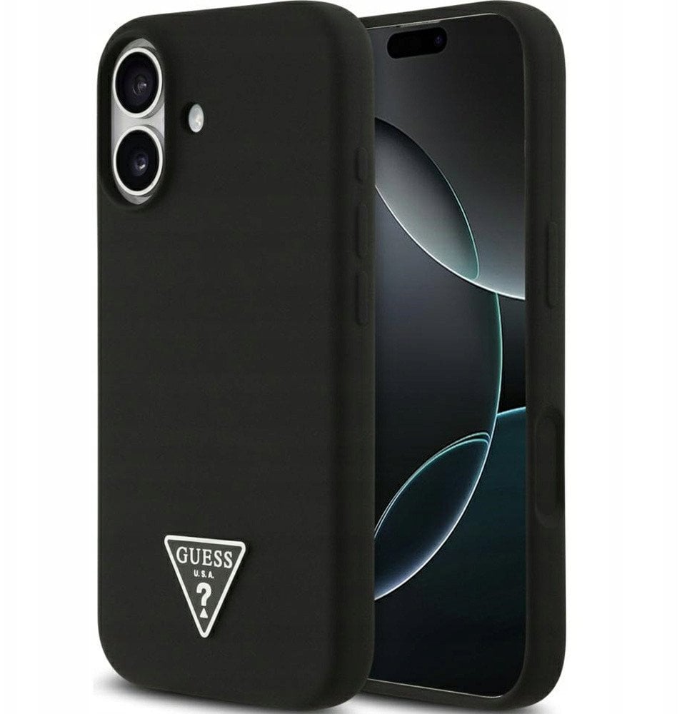GUESS futerał do IPHONE 17 kompatybilny z MagSafe GUHMP17SSCTRLMK (Silicone W/ Triangle Logo) czarny
