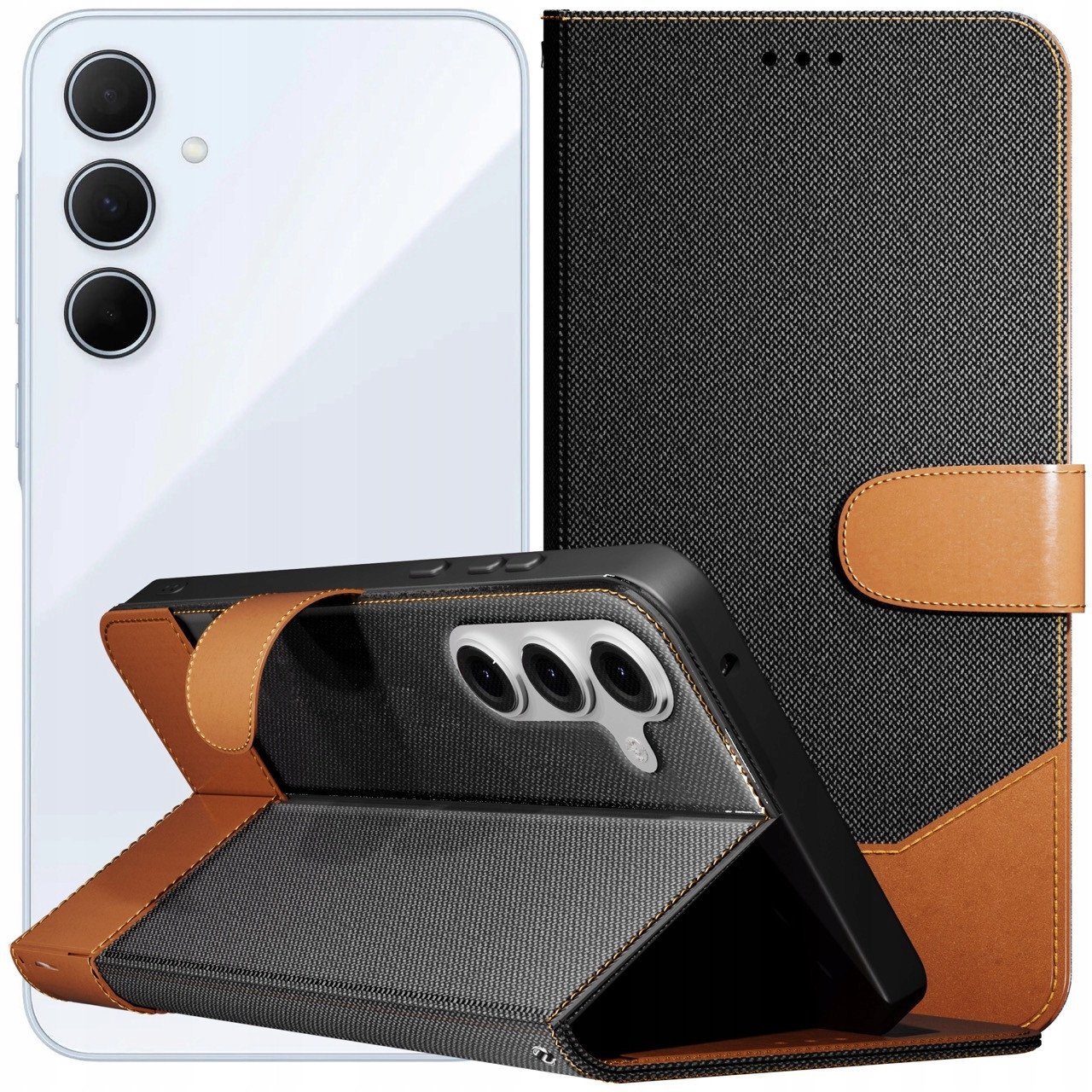 Hello Case Etui z Klapką Do Samsung Galaxy A55 5G (Jeans, Skórzane, Kabura) Szkło 9H